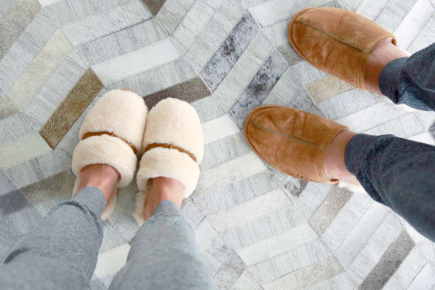 wearing slippers inside home