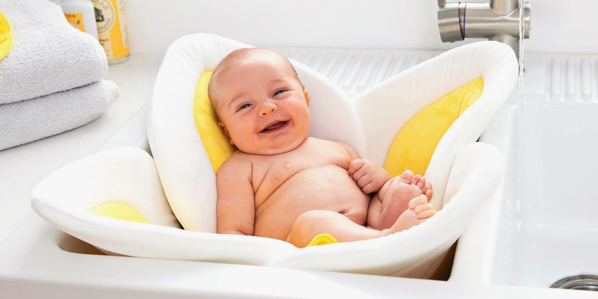 bathing baby in kitchen sink scrapbook